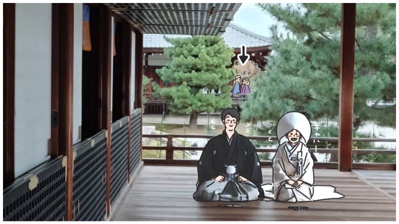 京都【大覚寺】さんで、ウェディングフォト見学 | マツキヨコの絵日記