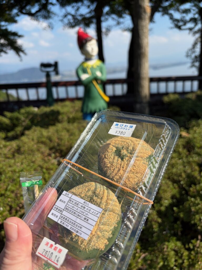 つづら尾崎展望台の売店で買った草餅2個入り380円